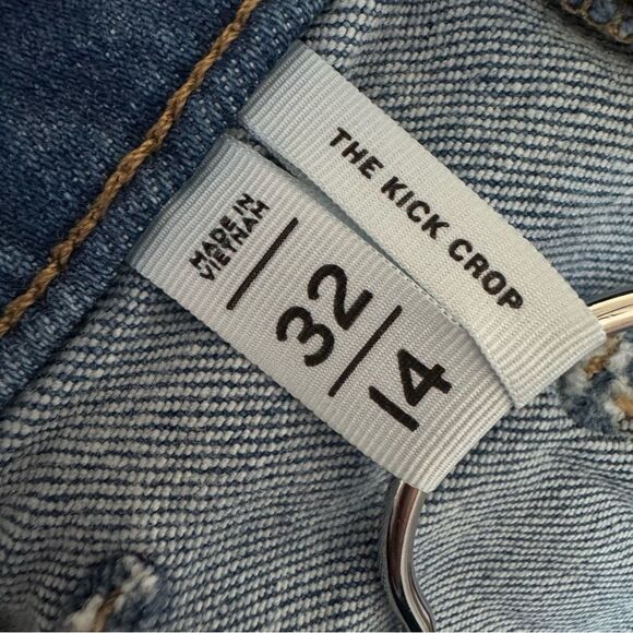 Ann Taylor LOFT Braided High Rise Kick Crop Jeans Size 32/14 - Picture 9 of 10
